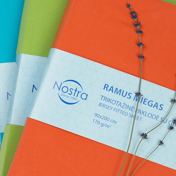 Įvairių spalvų trikotažinės paklodės | Paklodės | Nostra